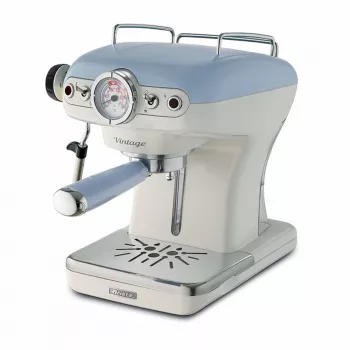 Ariete 1389 Vintage Espresso-Kaffeemaschine - Espressomaschine für Kaffeepulver oder ESE-Pads, in pastellblau
