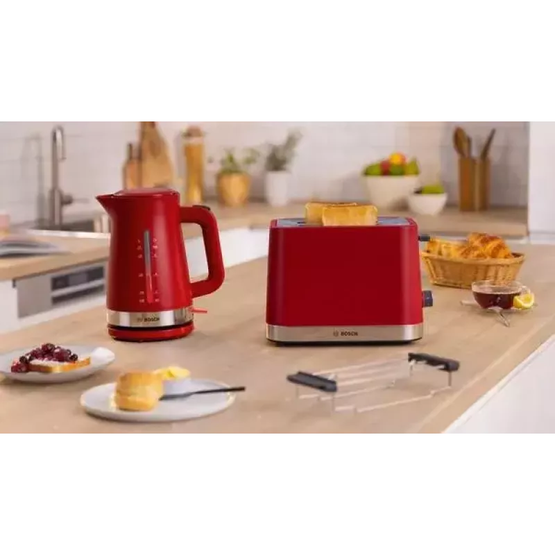 Toaster Bosch TAT4M224 2 Scheiben 950 W Rot Edelstahl