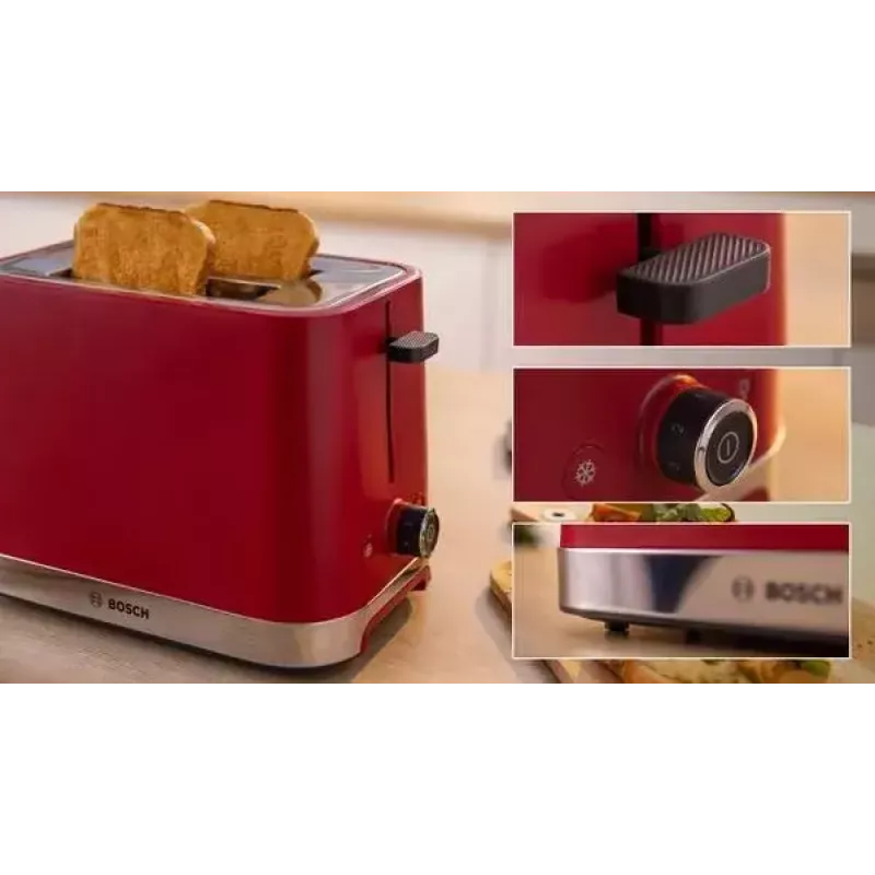 Toaster Bosch TAT4M224 2 Scheiben 950 W Rot Edelstahl