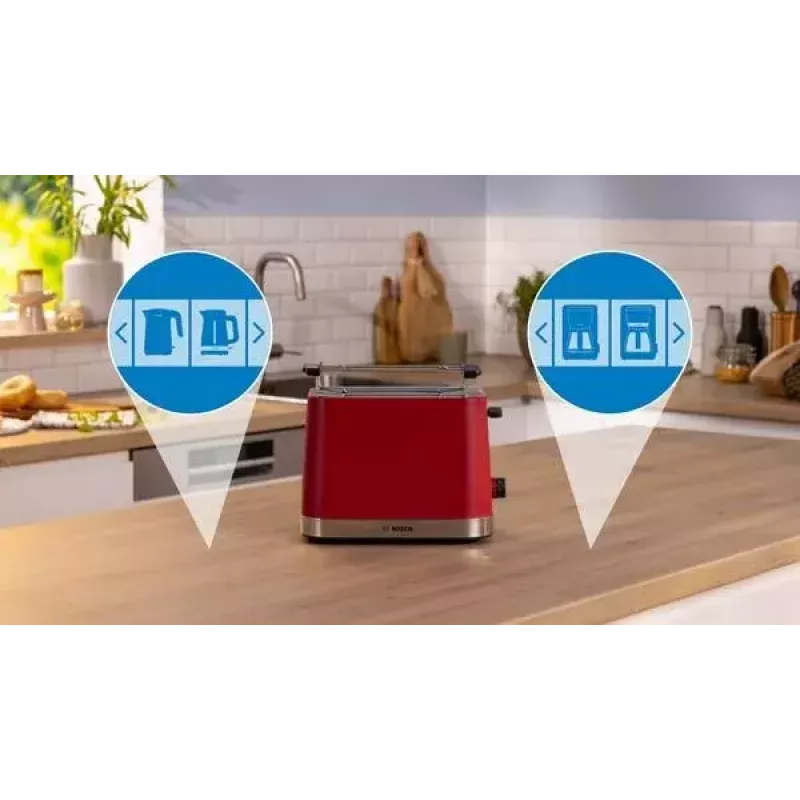 Toaster Bosch TAT4M224 2 Scheiben 950 W Rot Edelstahl