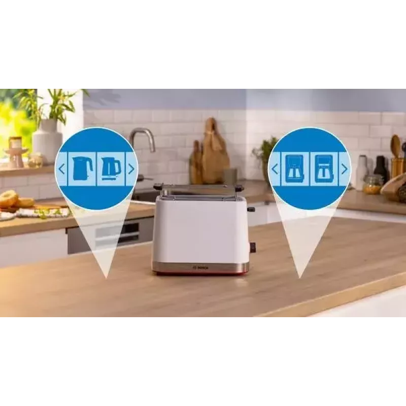 Toaster Bosch TAT4M221 2 Scheiben 950 W Weiß Edelstahl