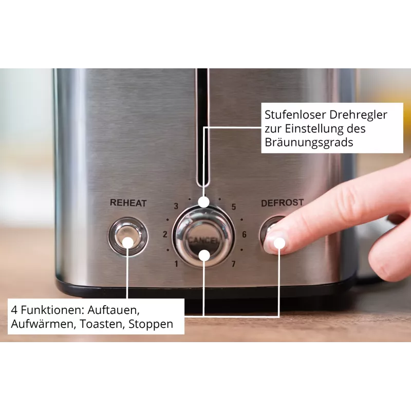 Toaster Unold Esge 38216, 2-Scheiben-Toaster mit einstellbarer Bräunungssteuerung