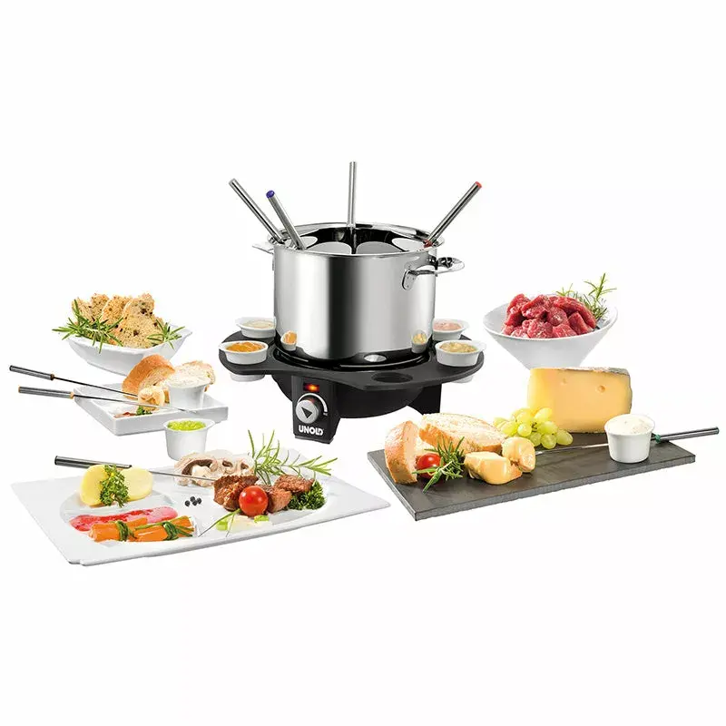 Elektrisches Fondue Unold 48645 1,5L 8 Personen Schwarz Silber