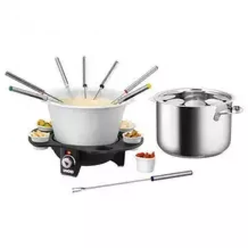 Elektrisches Fondue Unold 48645 1,5L 8 Personen Schwarz Silber