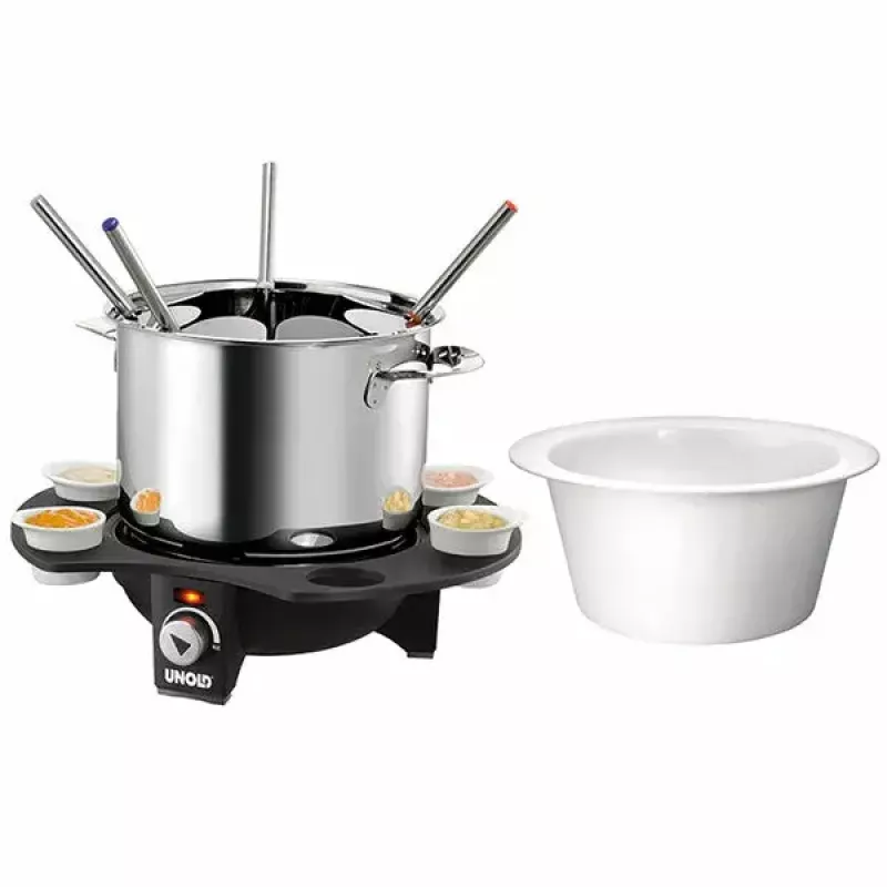Elektrisches Fondue Unold 48645 1,5L 8 Personen Schwarz Silber