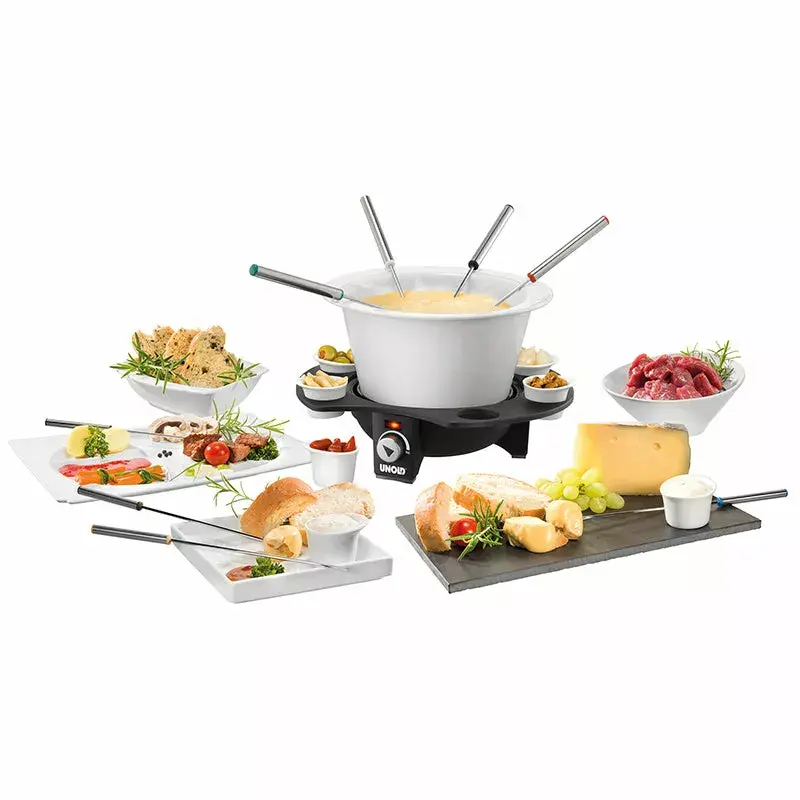 Elektrisches Fondue Unold 48645 1,5L 8 Personen Schwarz Silber