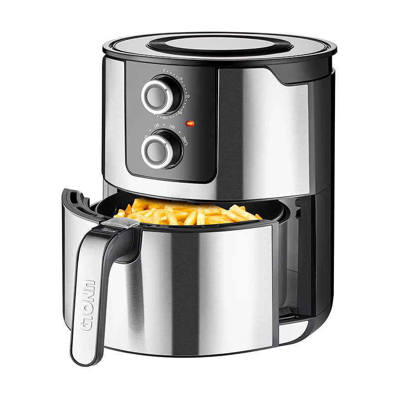Unold 58655 Fritteuse Double 5 L 1400 W Heißluftfritteuse Schwarz, Edelstahl