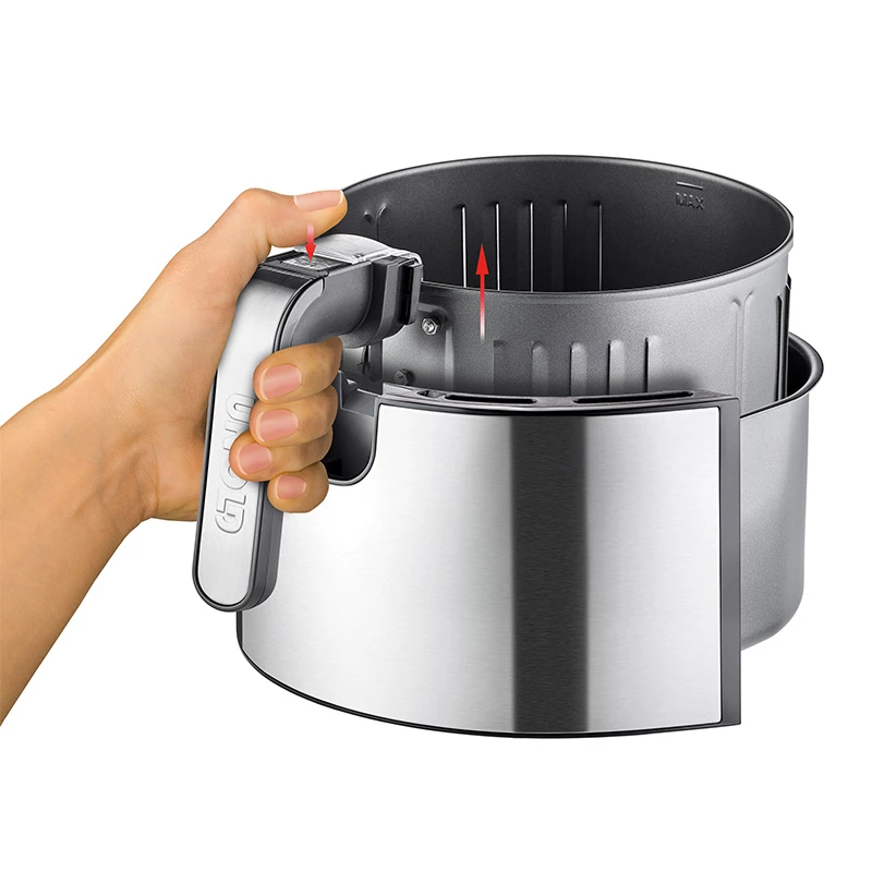 Unold 58655 Fritteuse Double 5 L 1400 W Heißluftfritteuse Schwarz, Edelstahl