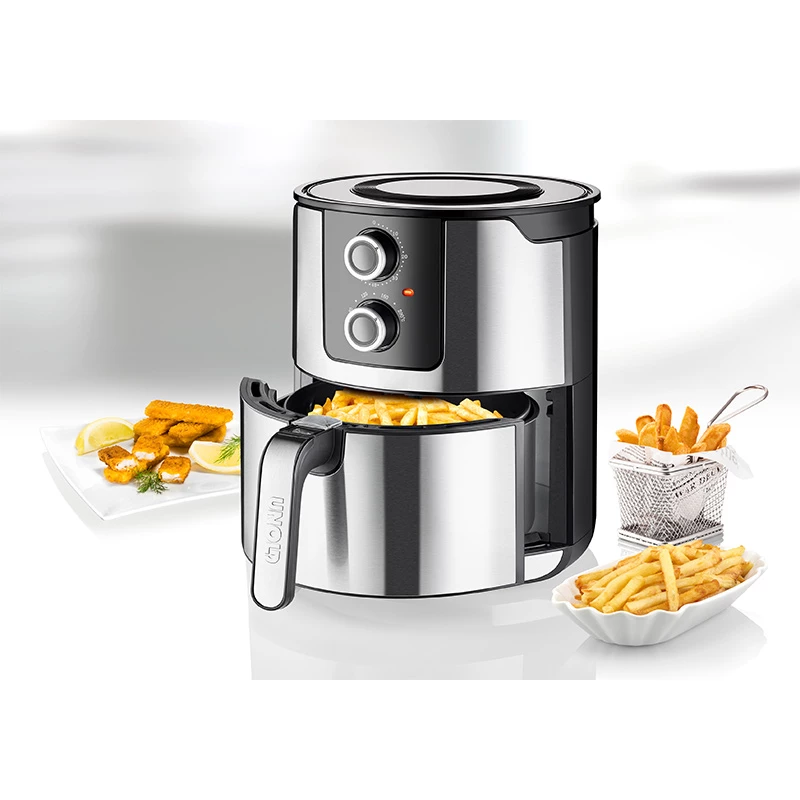 Unold 58655 Fritteuse Double 5 L 1400 W Heißluftfritteuse Schwarz, Edelstahl