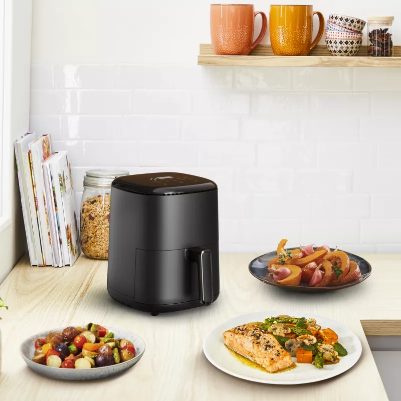 Heißluftfritteuse Tefal Easy Fry EY145810 — 3 L Fassungsvermögen, 1300 W, Touch-Steuerung, LCD-Display, schwarz