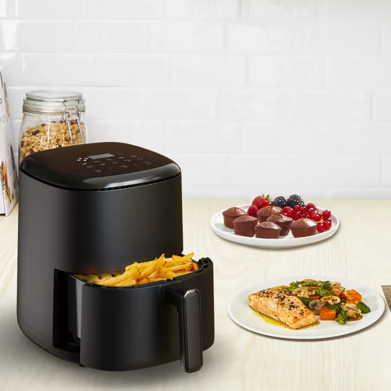 Heißluftfritteuse Tefal Easy Fry EY145810 — 3 L Fassungsvermögen, 1300 W, Touch-Steuerung, LCD-Display, schwarz