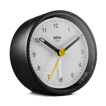 Braun BC12BW Quarz-Wecker Schwarz, Weiß