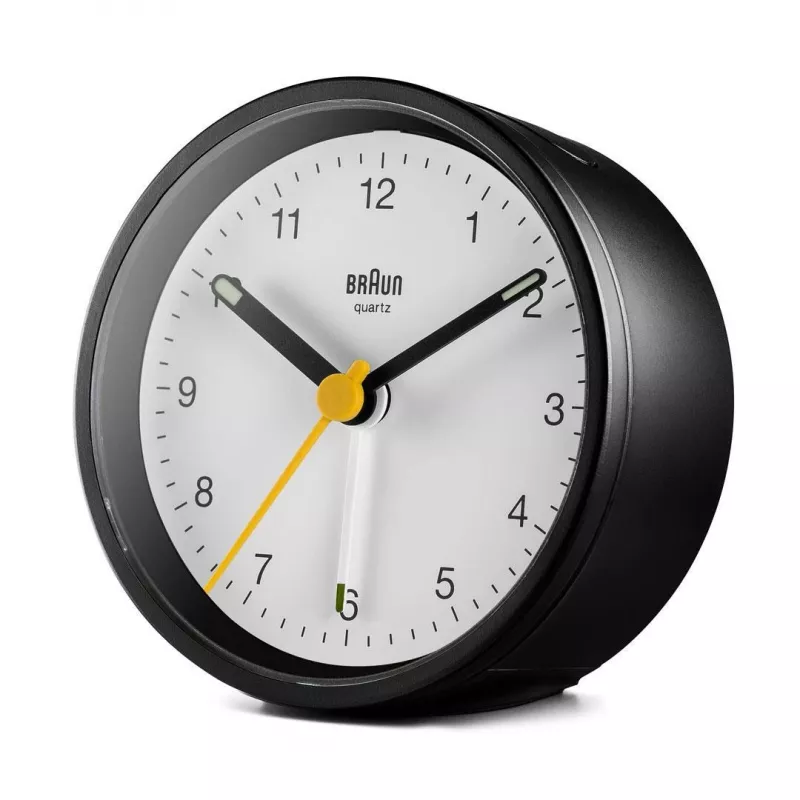 Braun BC12BW Quarz-Wecker Schwarz, Weiß