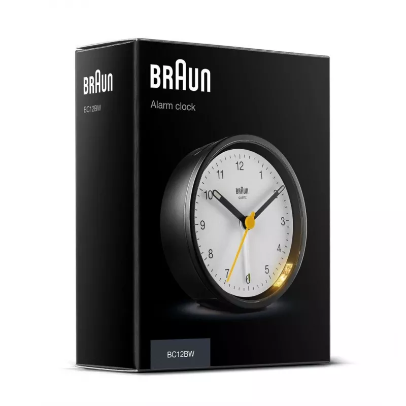 Braun BC12BW Quarz-Wecker Schwarz, Weiß