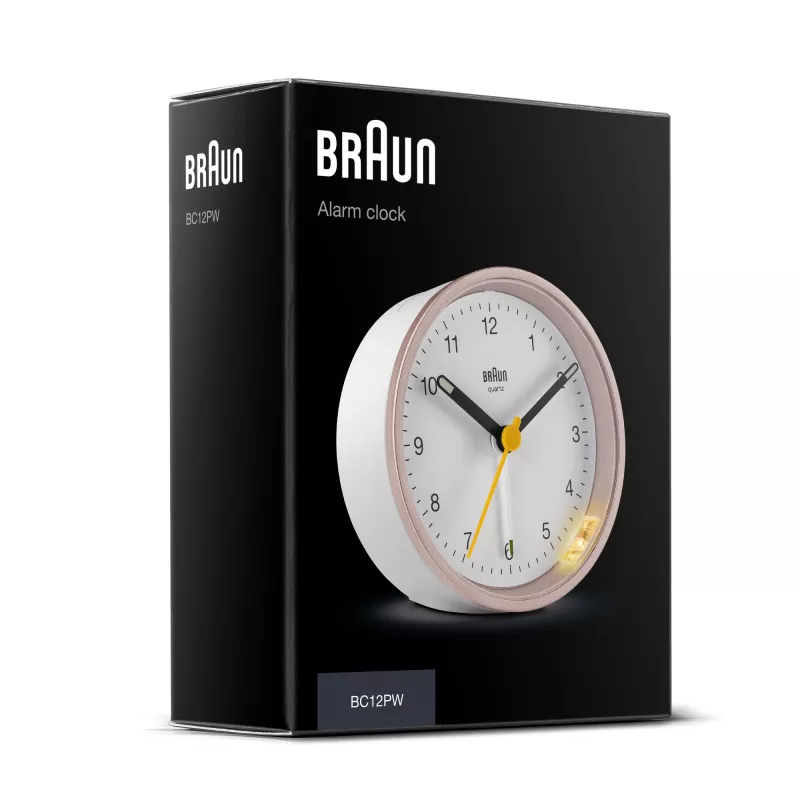 Braun BC12 Quarz-Wecker Pink, Weiß