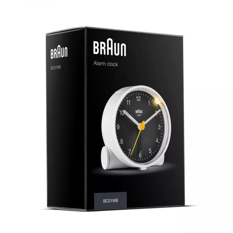 Braun BC01WB Quarz-Wecker Schwarz, Weiß