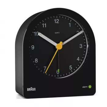 Braun BC22 Quarz-Wecker Schwarz, Gelb