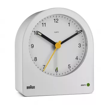 Braun BC22 Quarz-Wecker Weiß, Gelb