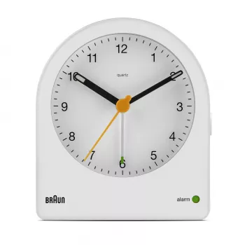 Braun BC22 Quarz-Wecker Weiß, Gelb