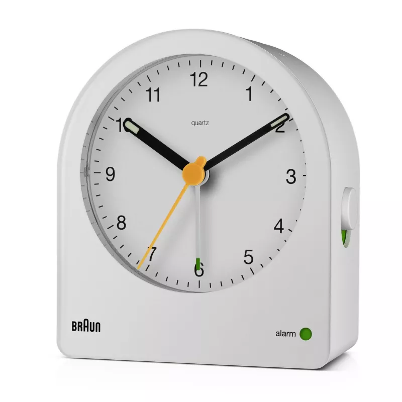 Braun BC22 Quarz-Wecker Weiß, Gelb