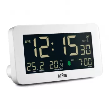 Digitaler Wecker Braun BC10 Weiß LCD Hintergrundbeleuchtung