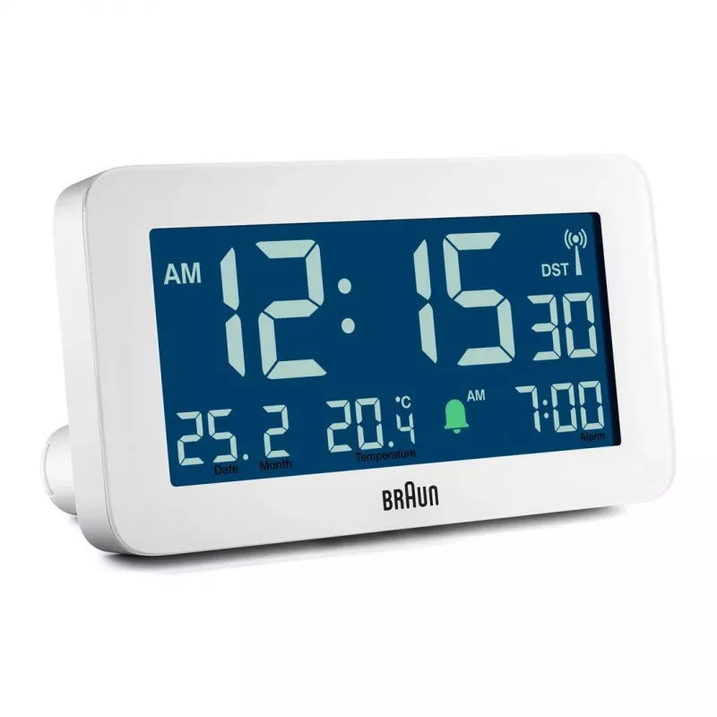 Digitaler Wecker Braun BC10 Weiß LCD Hintergrundbeleuchtung