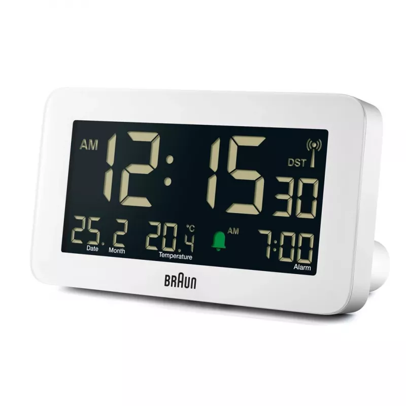 Digitaler Wecker Braun BC10 Weiß LCD Hintergrundbeleuchtung