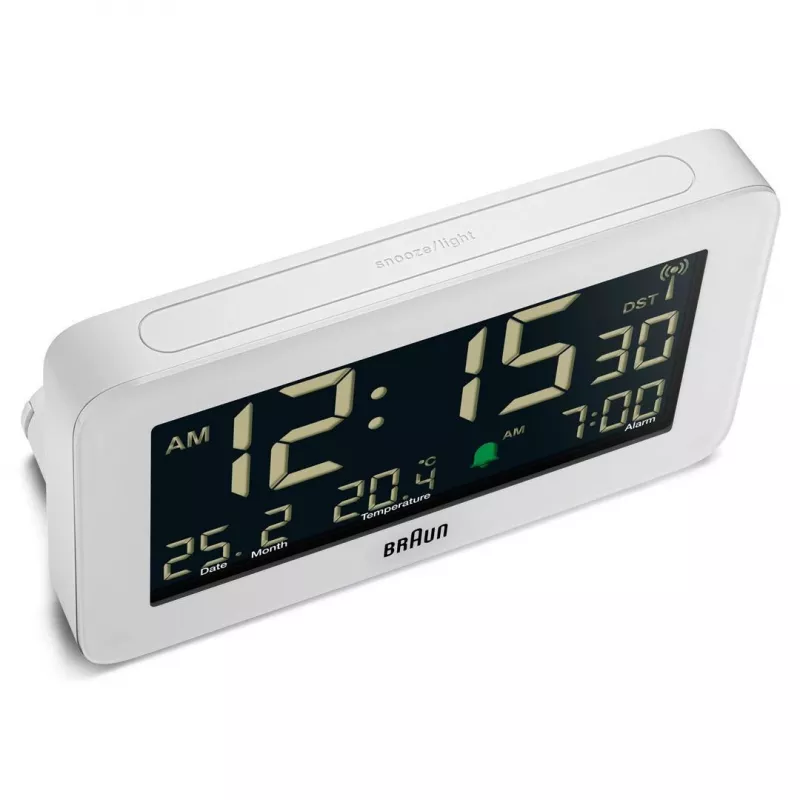 Digitaler Wecker Braun BC10 Weiß LCD Hintergrundbeleuchtung