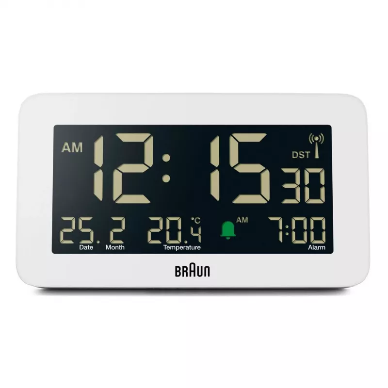 Digitaler Wecker Braun BC10 Weiß LCD Hintergrundbeleuchtung