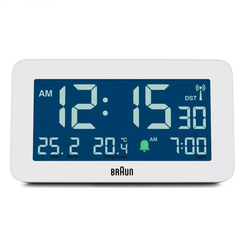 Digitaler Wecker Braun BC10 Weiß LCD Hintergrundbeleuchtung