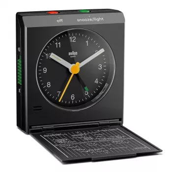 Alarm Clock BRAUN BC 05 B Quartz Foldable Schwarz — kompakter Reise-Wecker