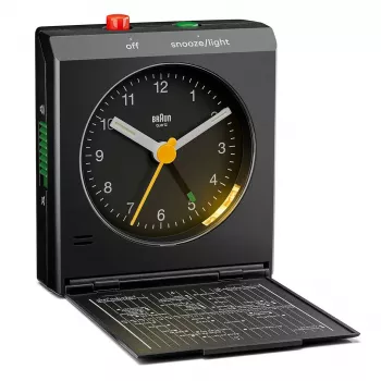 Alarm Clock BRAUN BC 05 B Quartz Foldable Schwarz — kompakter Reise-Wecker