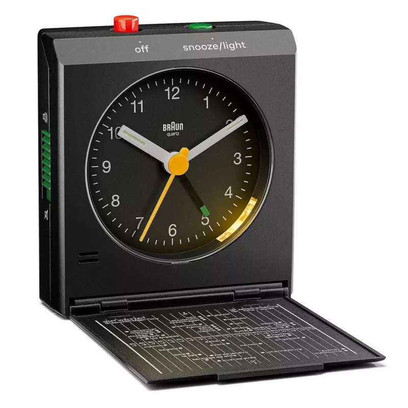Alarm Clock BRAUN BC 05 B Quartz Foldable Schwarz — kompakter Reise-Wecker