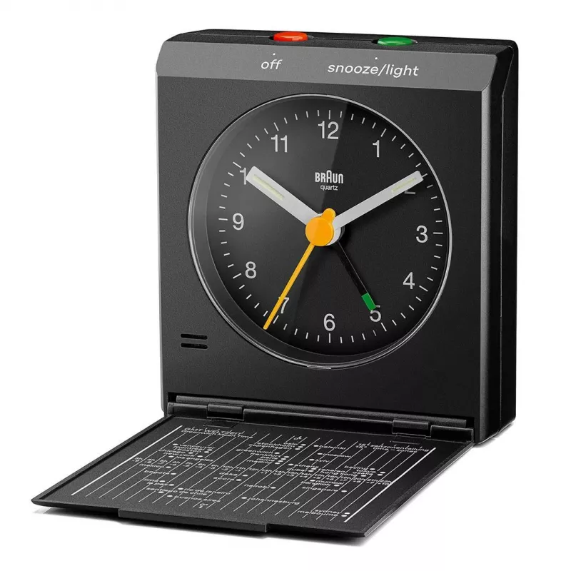 Alarm Clock BRAUN BC 05 B Quartz Foldable Schwarz — kompakter Reise-Wecker