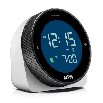 Braun BC24W-DCF Wand-/Tischuhr Funkwecker Rechteck Schwarz, Weiß