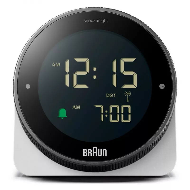 Braun BC24W-DCF Wand-/Tischuhr Funkwecker Rechteck Schwarz, Weiß