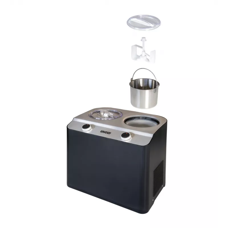 Unold Doppio Kompressor-Eismaschine 2,4 l 250 W Schwarz, Satinstahl