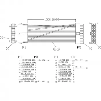 InLine Mainboard Stromadapterkabel 20-Pin-Buchse / 24-Pin-EPS-Stecker 0,16 m