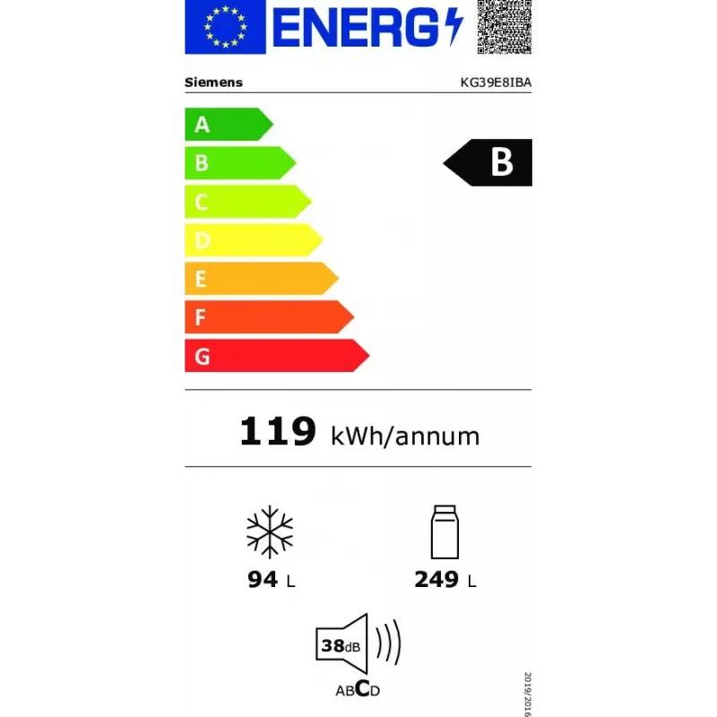 Siemens iQ500 KG39E8IBA Kühl-Gefrierkombination Freistehend 343 L Edelstahl