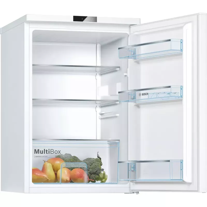Kühlschrank Bosch Serie 2 KTR15NWEB, freistehend, 134 l, weiß, H850 × B560 × T580 mm, Energieeffizienzklasse E