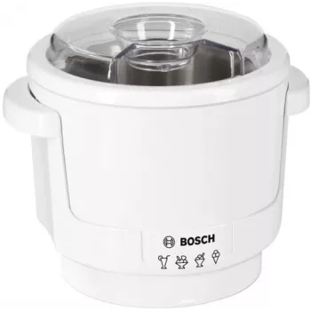 Mixer-Zubehör Bosch MUZ5EB2 — weißes Kunststoffgehäuse, Abmessungen 180×180×180 mm