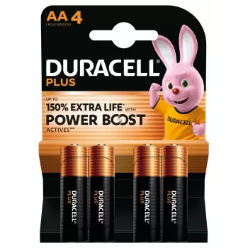 Duracell Plus AA Alkaline Einwegbatterien, 1,5 V, 4 Stück, 50 mm