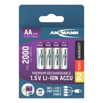 Wiederaufladbare Batterie Ansmann 1312-0036 AA Lithium-Ionen