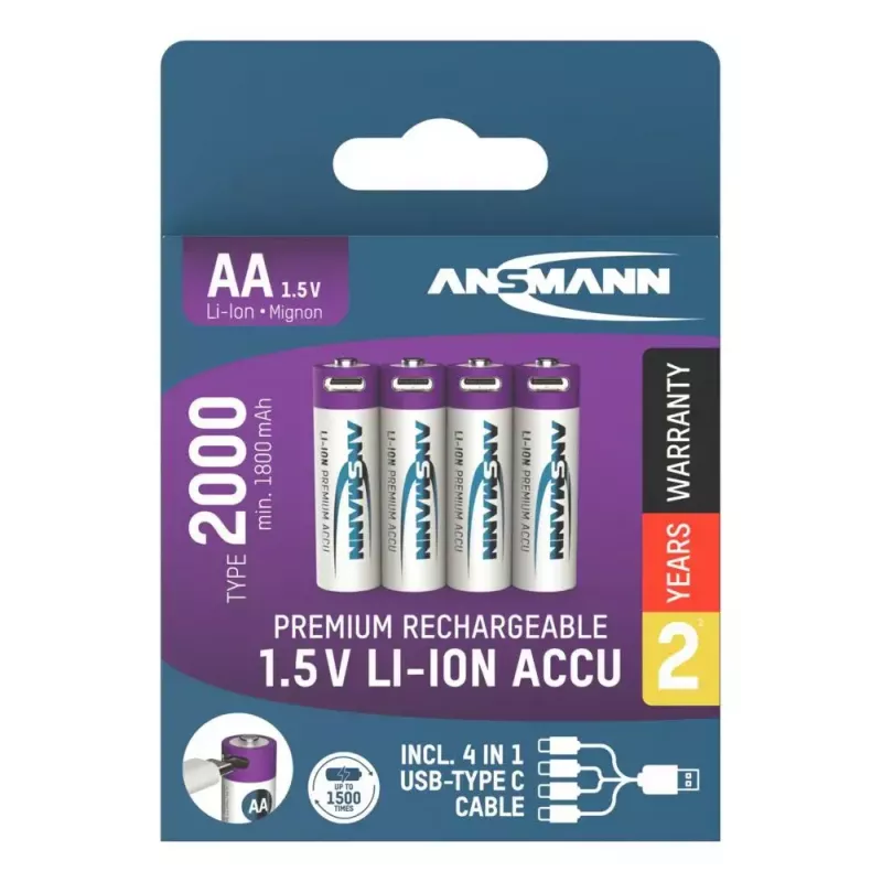 Wiederaufladbare Batterie Ansmann 1312-0036 AA Lithium-Ionen