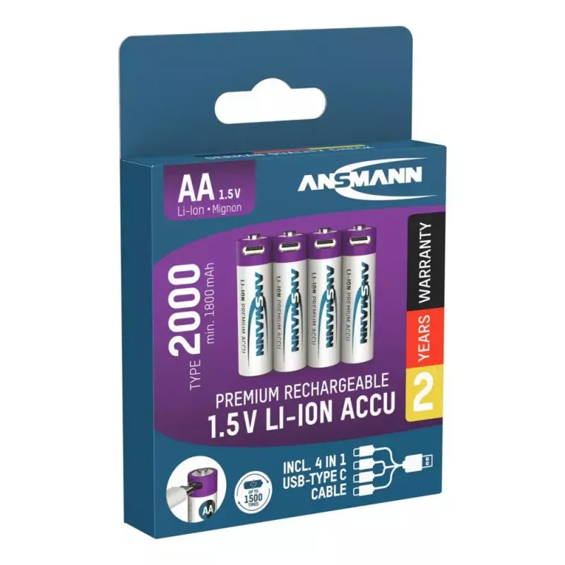 Wiederaufladbare Batterie Ansmann 1312-0036 AA Lithium-Ionen