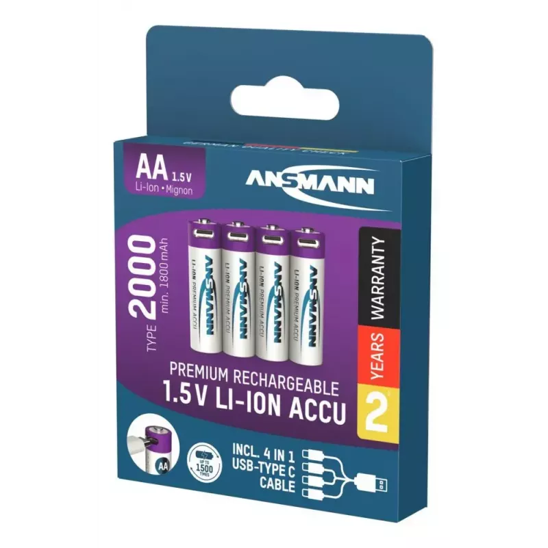 Wiederaufladbare Batterie Ansmann 1312-0036 AA Lithium-Ionen