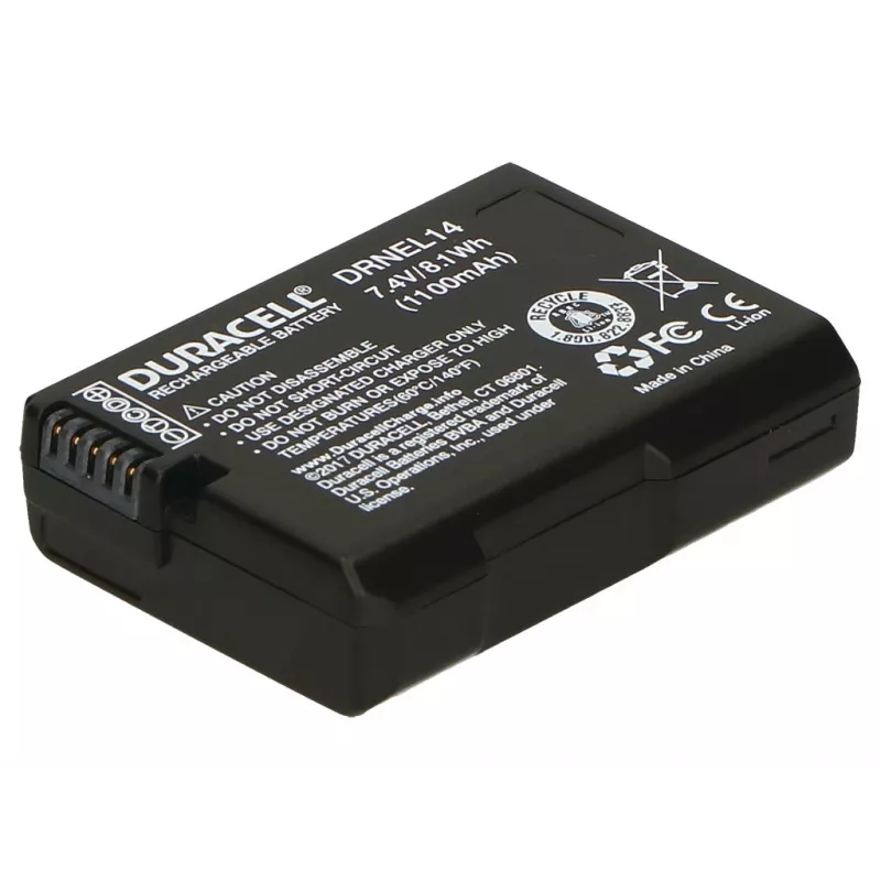 Duracell Kamera-Akku - ersetzt Nikon EN-EL14 Akku, 1100 mAh, 7,4 V, Lithium-Ionen (Li-Ion)