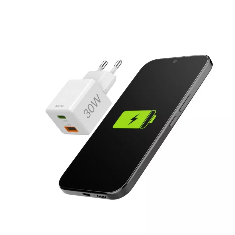 Hama 00201992 mobiles Ladegerät Smartphone Weiß AC Schnellladung Innen, Außen