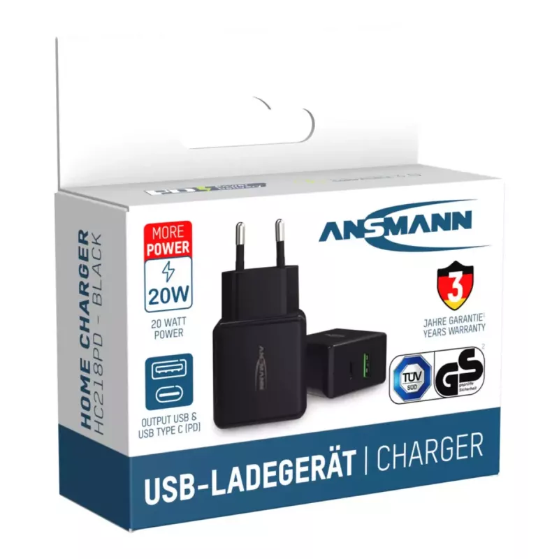 Ladegerät Innenbereich Ansmann HC218PD Universal Schwarz