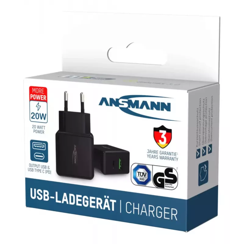 Ladegerät Innenbereich Ansmann HC218PD Universal Schwarz